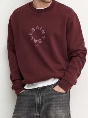 NWOT All Saints Tierra Cotton Graphic Sweatshirt Size Large Men’s